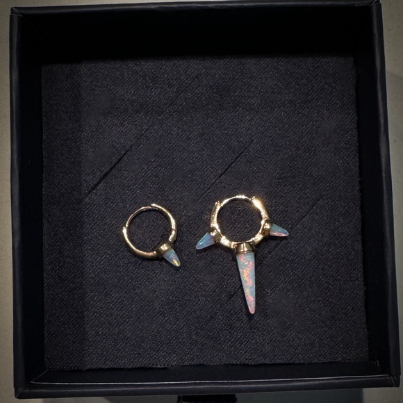 Maria Tash Jewelry - Maria Tash Triple Long Opal Spike Hoop and Opal Single Short Spike Hoop, 8mm